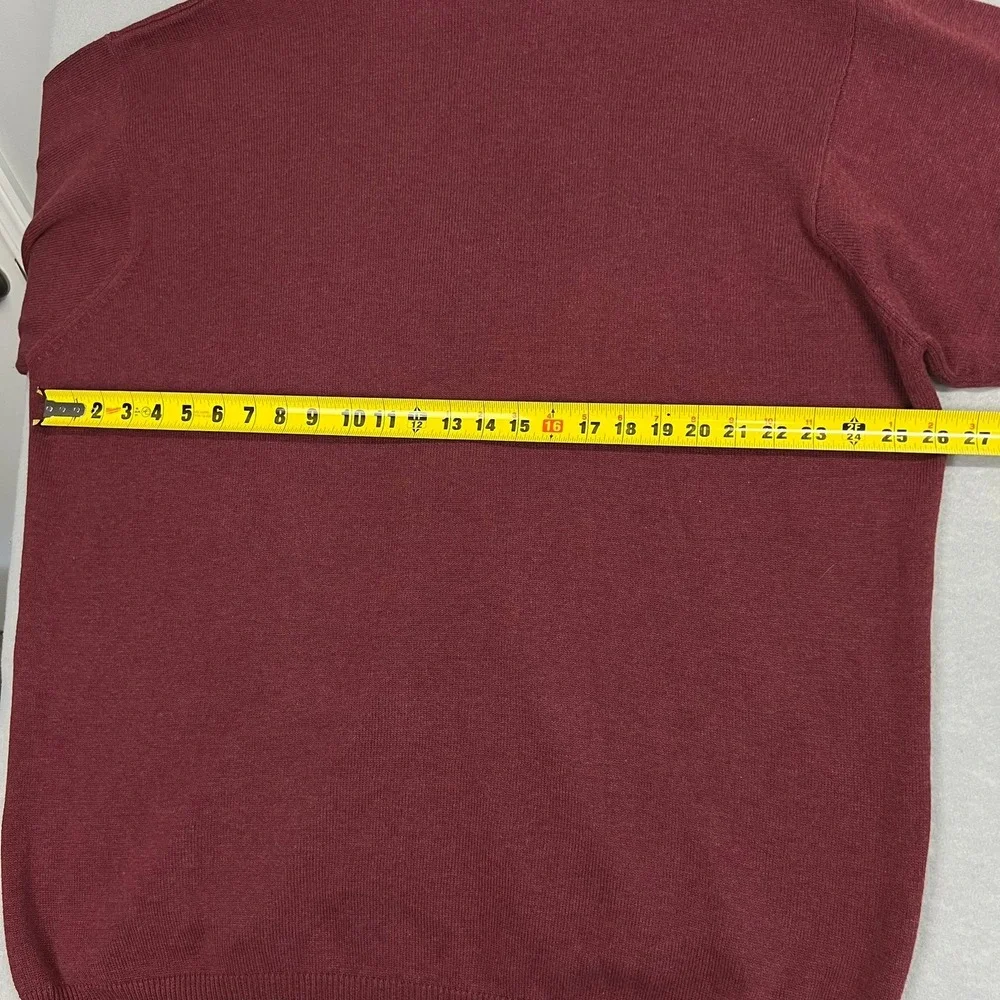 VTG LL Bean Sweater Men's 2XLT Tight Knit Cotton V-Neck Long Sleeve Red 90s